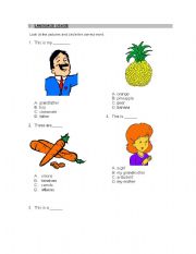 English worksheet: ENGLISH EVALUATION FOR FIRST GRADE