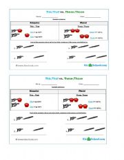 English worksheet: demonstrative pronouns