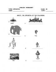 English worksheet:  opposites