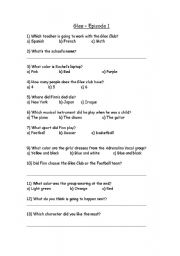 English Worksheet: Glee - Season 1 - episode 1