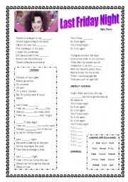 English Worksheet: SONG - Last Friday Night - Katy Perry