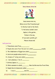 English worksheet: Eena Meena Mina Mo