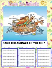English Worksheet: NAME THE ANIMALS