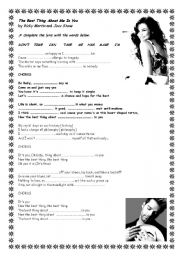 English Worksheet: Song activity 