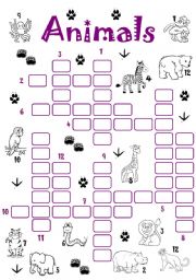 English Worksheet: animals