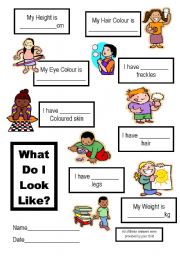 English Worksheet: All about me