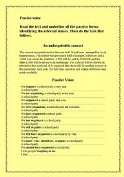 English Worksheet: passive voice and causative