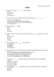 English Worksheet: TOEFL exercises 