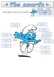 Smurfs5 (body parts and description) - 3 pages - 3 different activities