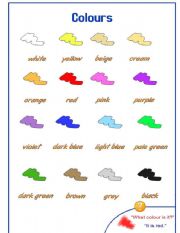 English Worksheet: Colours