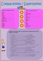 English Worksheet: Comparatives & Superlatives