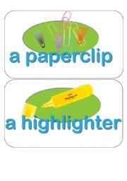 Classroom language2 - objects - flashcards