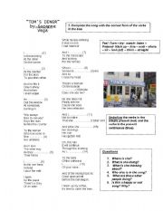 English Worksheet: Toms Diner: song for beginners