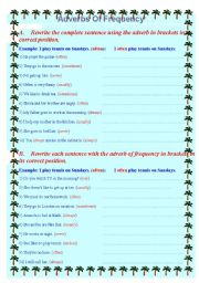 English Worksheet: Adverbs of frequency