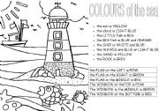 English Worksheet: colours of the sea