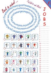 English Worksheet: Back to school:jobs