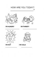 English Worksheet: How are you today?