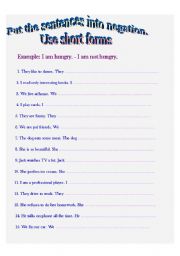 English Worksheet: Present Simple Negative