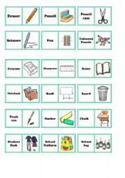 school objects domino