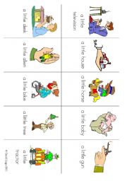 English Worksheet: Big Little Bingo with calling cards (4 of 4 uploads): instructions inside.