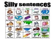 English Worksheet: Silly sentences with lesson plan - 3 pages!
