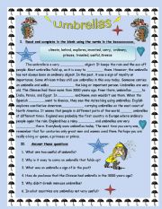 English Worksheet: Umbrallas