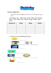 English worksheet: the weather