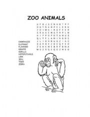 English Worksheet: zoo animals