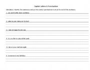 English worksheet: Capitalization & Punctuation