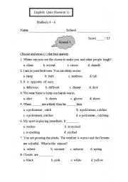 English Worksheet: general quiz