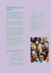 English Worksheet: Jim Henson and his muppets