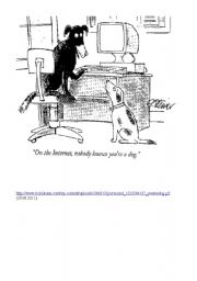 English Worksheet: On the internet nobody knows you re a dog