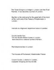 English worksheet: About London