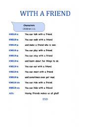 English Worksheet: 3 Mini-plays for Beginning Readers: With a friend!, Clean up time!, Good manners