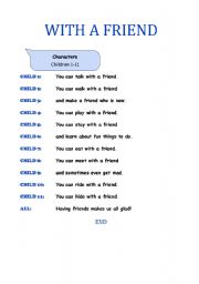 English Worksheet: 3 Mini-plays for Beginning Readers: With a friend!, Clean up time!, Good manners