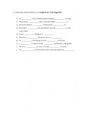 English worksheet: Simple past x Past progressive