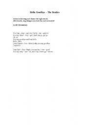 English Worksheet: Hello Goodbye - The Beatles 