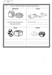 English worksheet: THE FOUR MEALS OF THE DAY