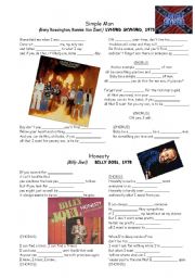 English Worksheet: SONGS FOR TEACHING 2 LYNYRD SKYNYRD-BILLY JOEL - CHRIS DE BURGH