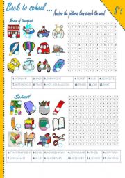 English Worksheet: Back to school: transport and school