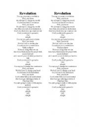 English Worksheet: Revolution