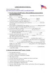 English Worksheet: A brief history of the USA