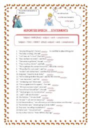 English Worksheet: reported speech: statements