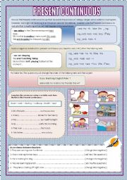 English Worksheet: present continuous