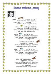 English Worksheet: Dance with me, sway M.Bubl