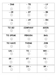English Worksheet: Suffixes Prefixes Synonyms