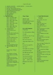 English Worksheet: Songs for this year