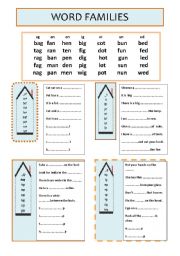 English Worksheet: Word Families