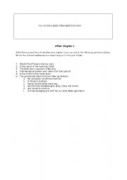 English Worksheet: Rabbit Proof Fence - After Chapter 1