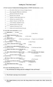 English worksheet: The street lawyer test